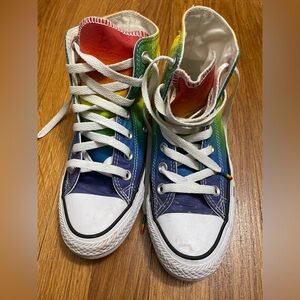 EUC Converse All Star Rainbow Chuck Taylor High-Top Sneakers Women Sz 5